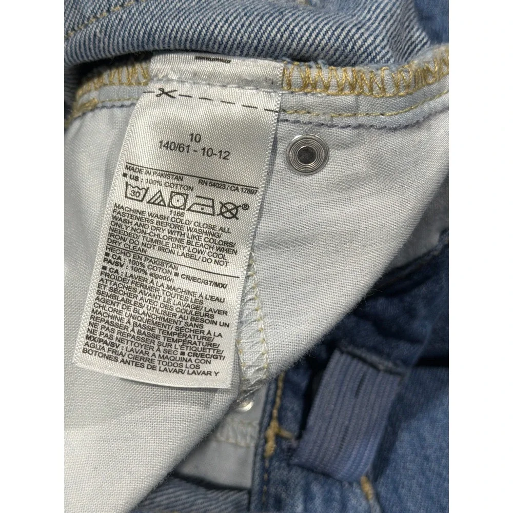 Old Navy Super Baggy Wide Leg Jeans Girls 10 Blue High Rise Denim Skater EUC